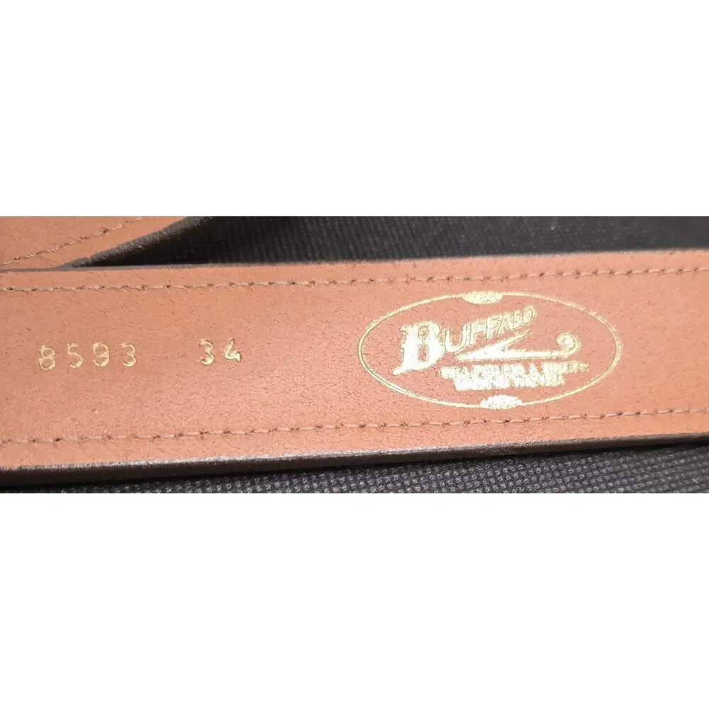Buffalo Billfold Co Shrunken Bison Leather Belt Sz 48 x 1.25